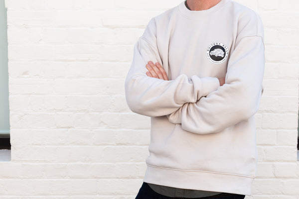 Shitbox Rally Mens Crew Jumper - Bone